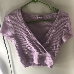 Cute purple cross front top